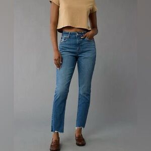 NWT American Eagle AE Strigid Mom Jean, Deep Sea Blue, Size 00